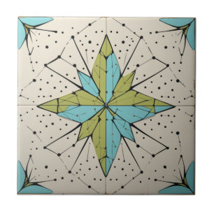 Carreau Motif géométrique atomique moderne du milieu du si