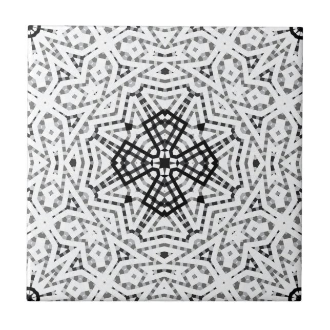 Carreau Motif géométrique blanc et noir (Devant)
