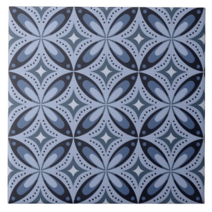 Carreau Motif géométrique bleu de style rétro
