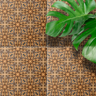 Carreau Motif géométrique Brown en mosaïque complexe