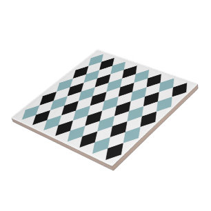 Carreau Motif géométrique carré tendance noir bleu blanc