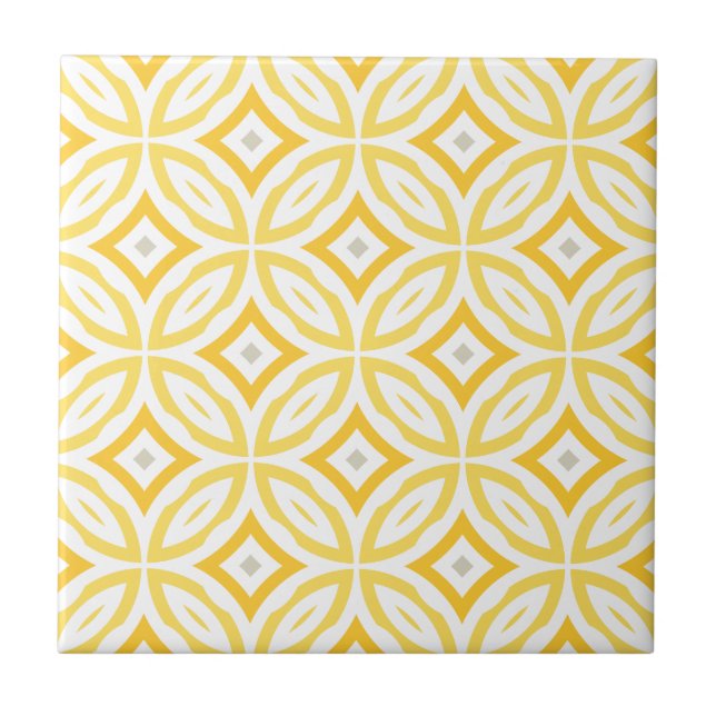 Carreau Motif géométrique de cercle jaune à la mode (Devant)