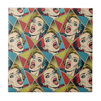 Carreau Motif géométrique de style bande dessinée rétro po