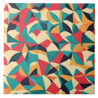 Carreau Motif géométrique de style rétro Abstrait - Turquo