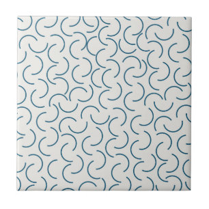 Carreau Motif géométrique demi-cercle bleu rétro