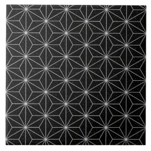 Carreau Motif géométrique élégant - argent et Noir