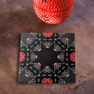Carreau Motif géométrique en mosaïque gris foncé noir roug