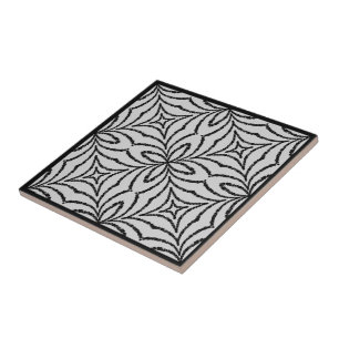 Carreau Motif géométrique gris et noir en toile abstraite