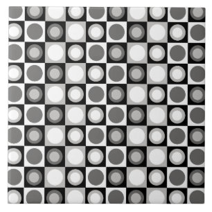 Carreau Motif géométrique MCM rétro noir blanc