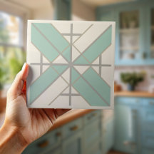 Motif géométrique moderne #8 Vert marin ID1192