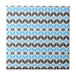 Carreau Motif géométrique moderne Blue Grey Herringbone