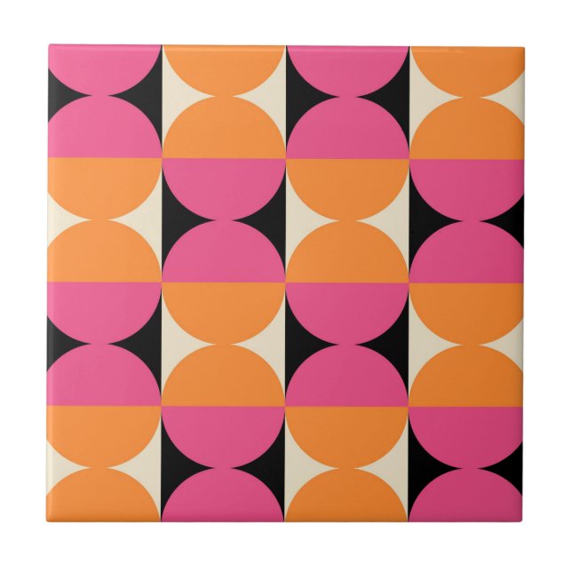 Carreau Motif géométrique moderne du milieu du siècle (Devant)