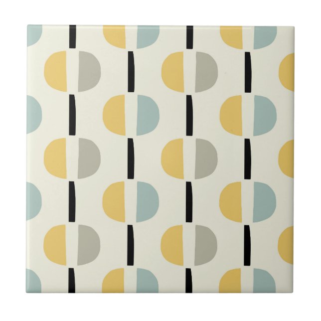 Carreau Motif géométrique moderne du milieu du siècle rétr (Devant)