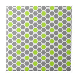 Carreau Motif géométrique moderne Lime Green Grey Hexagon