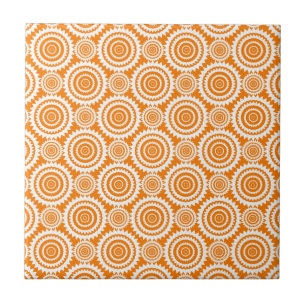 Carreau Motif géométrique moderne orange et blanc de cercl