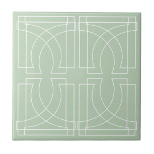Carreau Motif géométrique moderne Sage vert