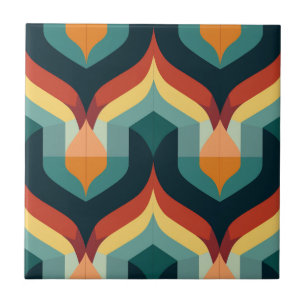 Carreau Motif géométrique moderne stylisé du milieu du siè