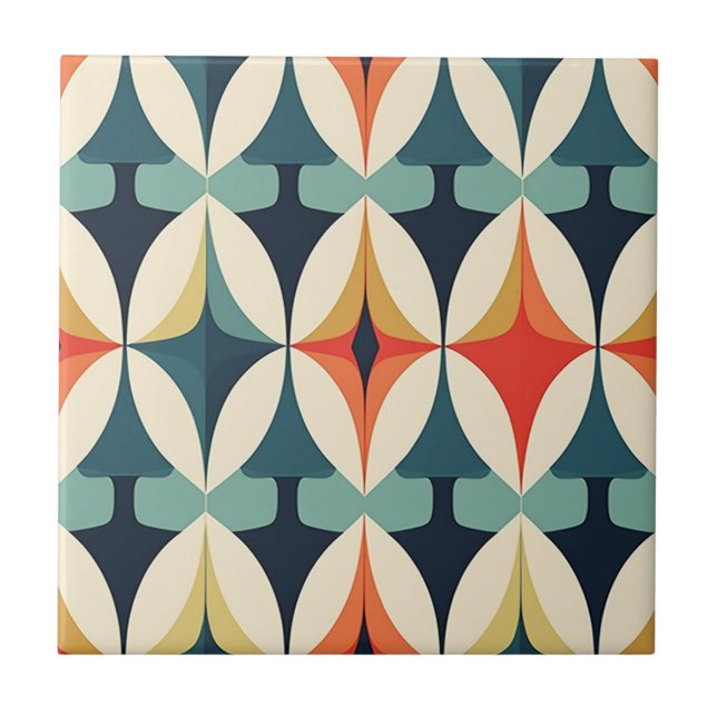 Carreau Motif géométrique moderne stylisé du milieu du siè (Devant)