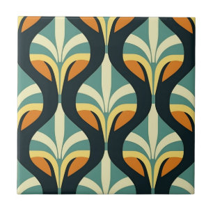 Carreau Motif géométrique moderne stylisé du milieu du siè