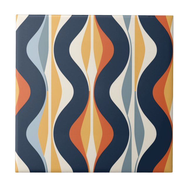 Carreau Motif géométrique moderne stylisé du milieu du siè (Devant)