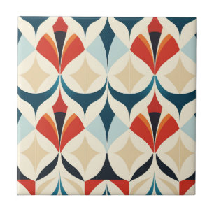 Carreau Motif géométrique moderne stylisé du milieu du siè