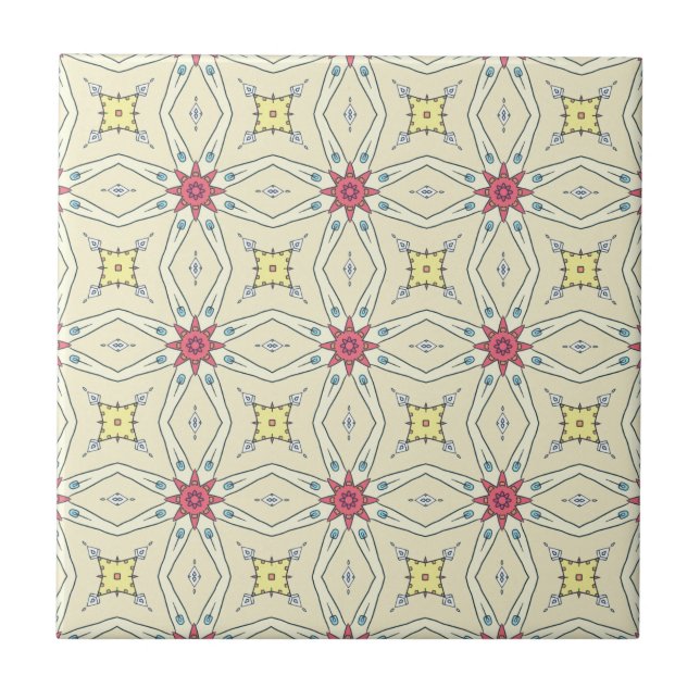 Carreau Motif géométrique Pastel Retro (Devant)