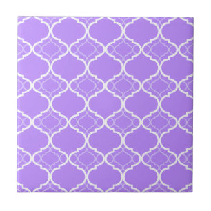 Carreau Motif géométrique pourpre de Quatrefoil de lavande