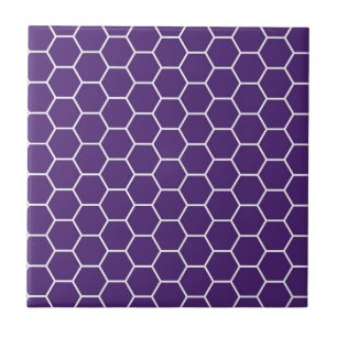 Carreau Motif géométrique pourpre lumineux d'hexagone de