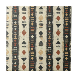 Carreau Motif géométrique rustique en boue séchée (4)