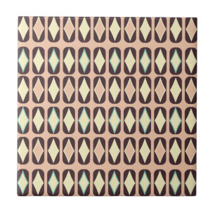 Carreau Motif géométrique sans couture en feuille brun fon