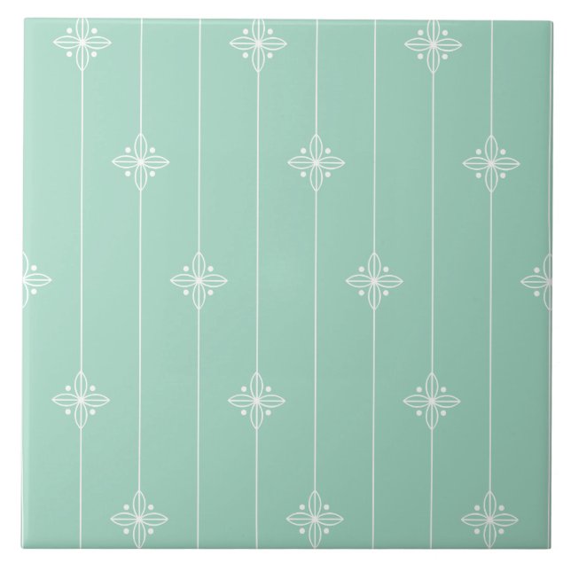 Carreau Motif géométrique vert en bon état de pastel (Devant)