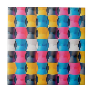Carreau Motif géométrique vibrant de sablier en 3D