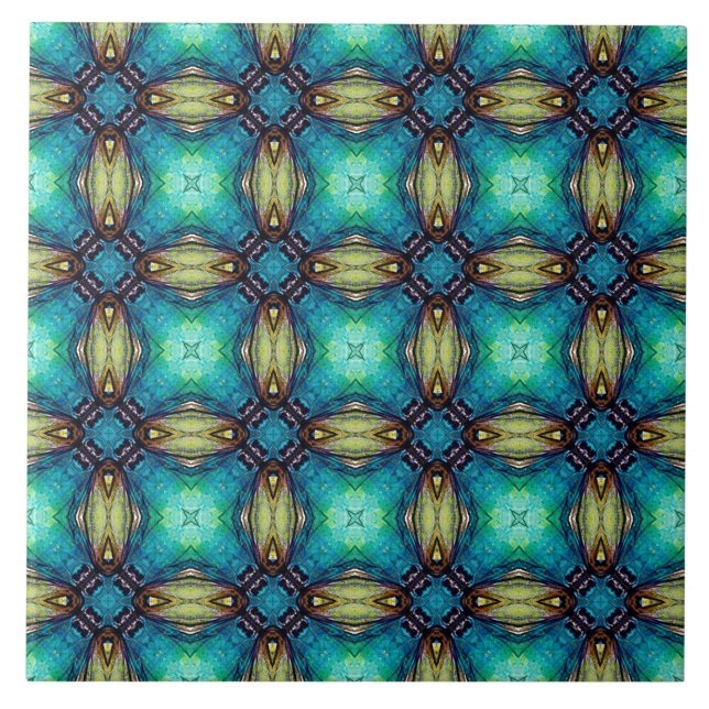 Carreau Motif géométrique vibreux Inspiré méditerranéen (Devant)