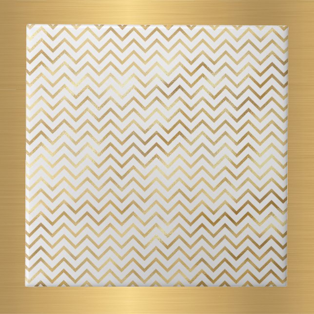 Carreau Motif Glam Gold Chevron (Créateur téléchargé)