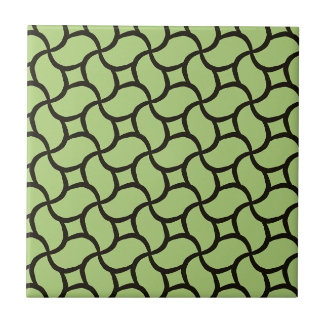 Carreau Motif gris vert et noir Abstrait (Devant)