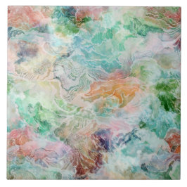 Carreau Motif Grunge Aquarelle Océan