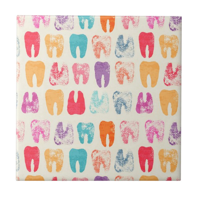 Carreau Motif grunge de dent (Devant)