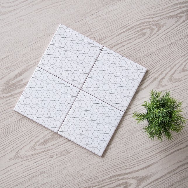 Carreau Motif isométrique noir et blanc moderne (Créateur téléchargé)