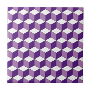Carreau Motif isométrique violet monochrome
