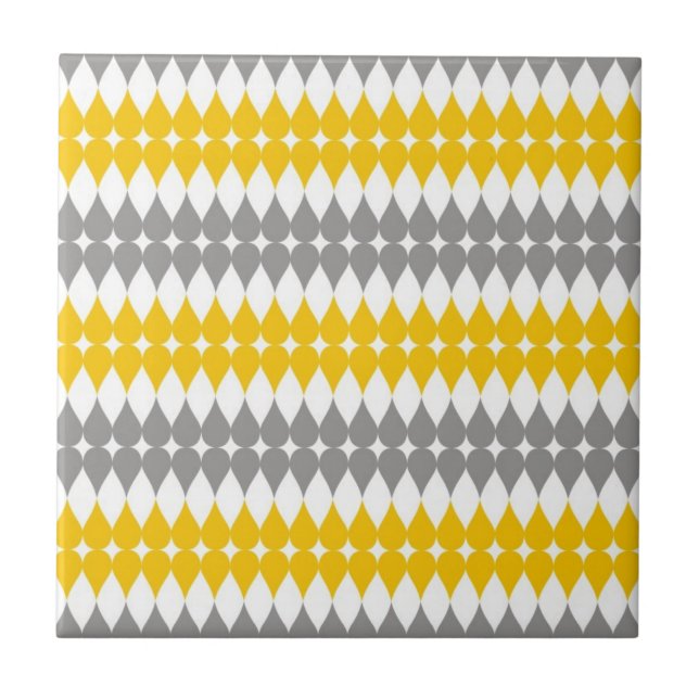 Carreau Motif jaune et gris de baisse de larme (Devant)