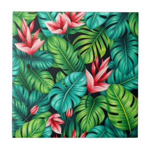 Carreau Motif Jungle Tropical Monstera Heliconia