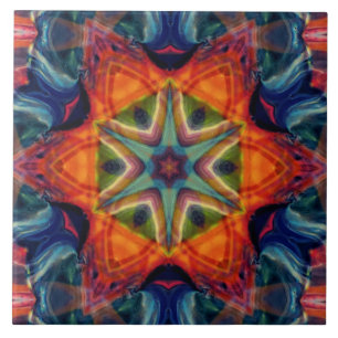 Carreau Motif Kaleidoscope couleur psychédélique