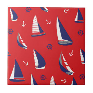 Carreau Motif Lean Sailboat