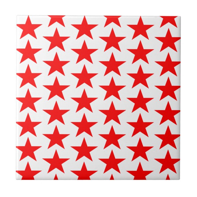 Carreau Motif Little Red Stars (Devant)
