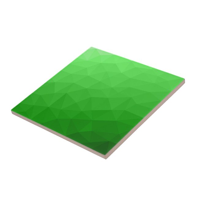 Carreau Motif lumineux à maillage géométrique dégradé vert (Côté)