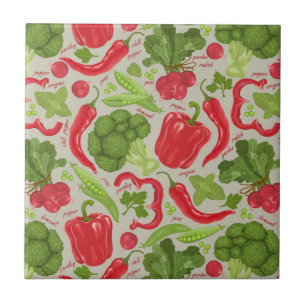 Carreau Motif lumineux des légumes frais