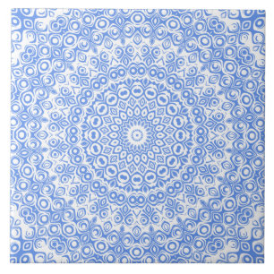 Carreau Motif Mandala Bleu Barbeau