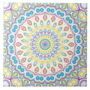 Carreau Motif Mandala Multicolore Coloré