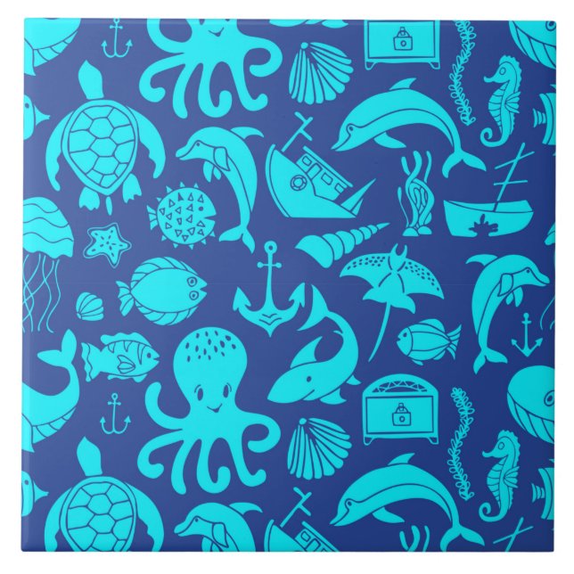 Carreau Motif marin nautique   (Devant)