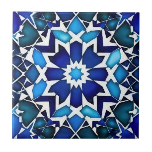 Carreau Motif marocain bleu et blanc